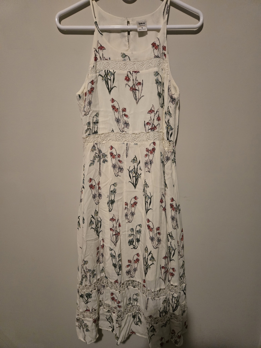 Disney By Lauren Conrad Floral White Halter Midi Dress
